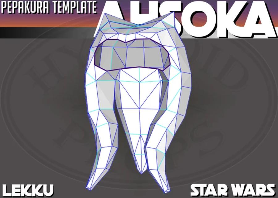 Cosplay Ahsoka Lekku Pepakura Template .PDO .PDF Files