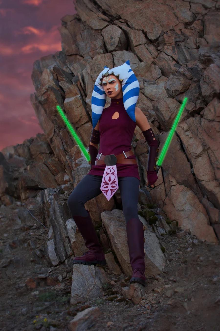 Halloween costume, Ahsoka Tano cosplay costume from Star saga, rebels legion, resistance alliance, Jedi knight padawan, Galactic Rebellion