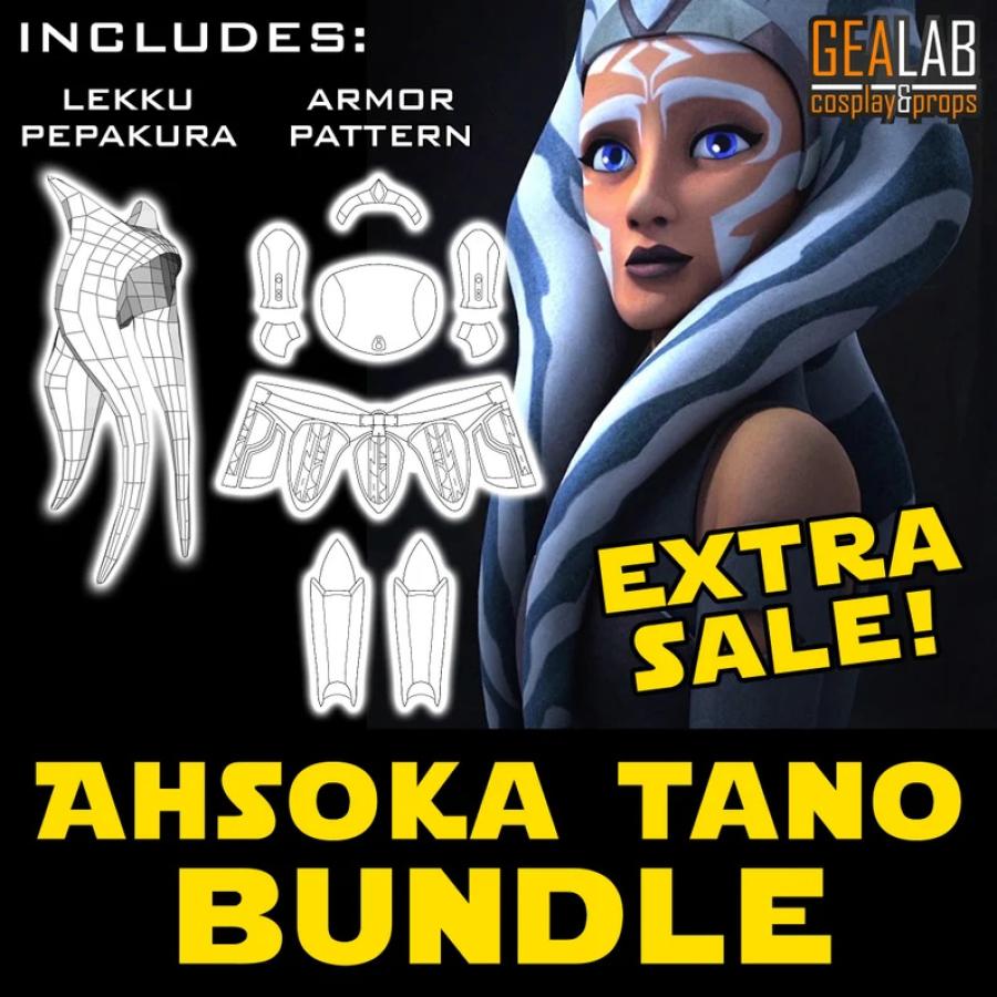 Ahsoka Tano Bundle - PDF Pattern & Pepakura Templates for Foam Cosplay (Star Wars - Rebels) (Armor Pieces, Headband, Lekku)